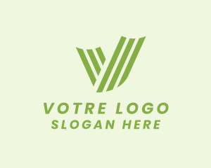 Lines Letter V logo design