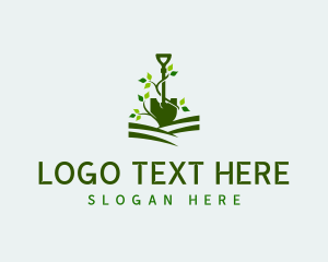 Leaf - Shovel Vine Gardening logo design