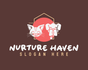 Fostering - Cat Dog Shelter logo design