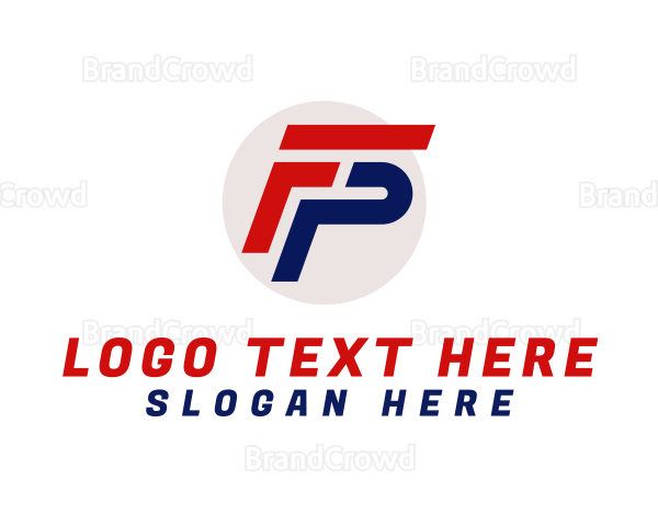 Automotive Letter FP Monogram Logo