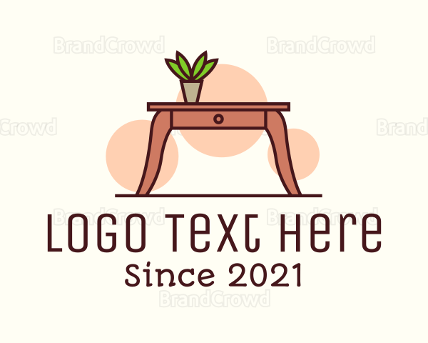 Wooden Desk Table Logo