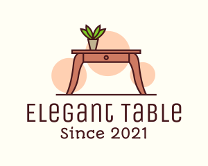 Table - Wooden Desk Table logo design