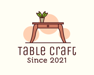 Table - Wooden Desk Table logo design