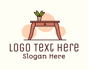 Wooden Desk Table Logo