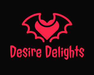 Red Bat Heart logo design