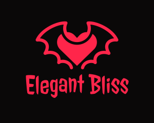 Streamer - Red Bat Heart logo design