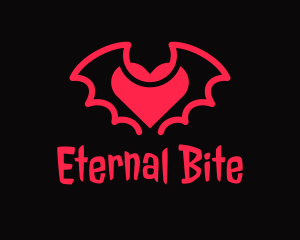 Red Bat Heart logo design