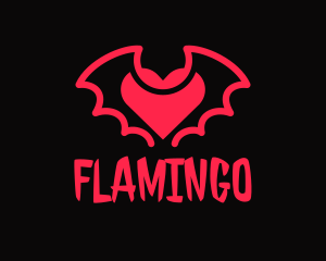 Letter Ld - Red Bat Heart logo design