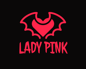 Evil - Red Bat Heart logo design