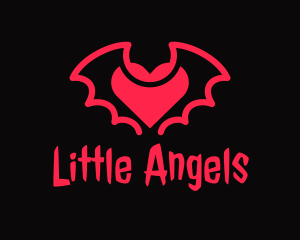 Letter Ld - Red Bat Heart logo design