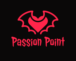 Lust - Red Bat Heart logo design