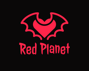 Red Bat Heart logo design