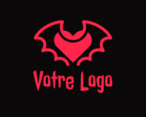 Villain - Red Bat Heart logo design