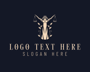 Judge - Lady Legal Scale logo design