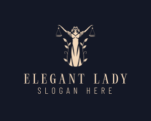 Lady Legal Scale logo design