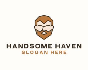 Handsome - Beard Man Face logo design