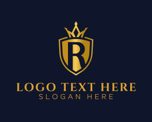 Golden - Regal Shield Letter R logo design