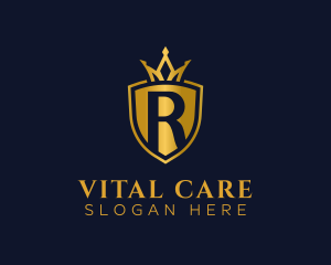 Golden - Regal Shield Letter R logo design