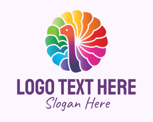 Gay - Rainbow Peacock Feathers logo design