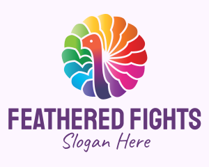 Rainbow Peacock Feathers logo design