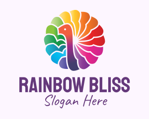 Lgbtq - Rainbow Peacock Feathers logo design