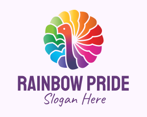 Rainbow Peacock Feathers logo design