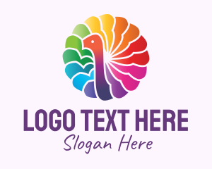 Lgbtq - Rainbow Peacock Feathers logo design