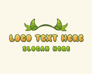 Plant - Quirky Monster Horns Leaf logo design