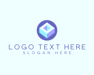 Geometric Cube Block Logo