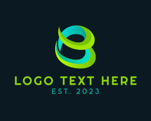 Social - Stylish Ribbon Letter B logo design