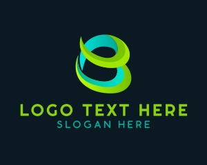 Stylish Ribbon Letter B Logo