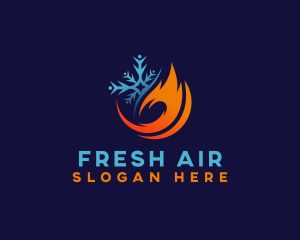 Winter Fire Air Conditioning logo design