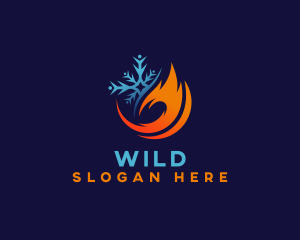 Temperature - Winter Fire Air Conditioning logo design