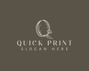 Floral Calligraphy Letter Q logo design