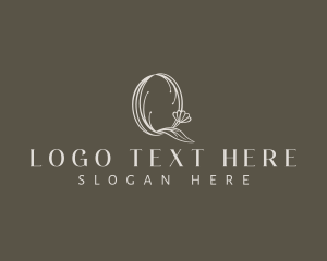 Aesthetic - Floral Calligraphy Letter Q logo design