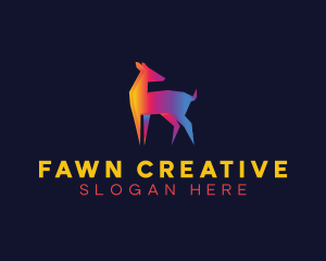 Gradient Deer Animal  logo design