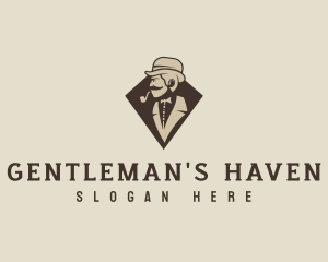 Gentleman Smoking Pipe logo design