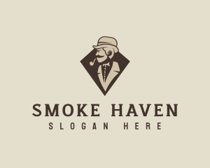 Gentleman Smoking Pipe logo design