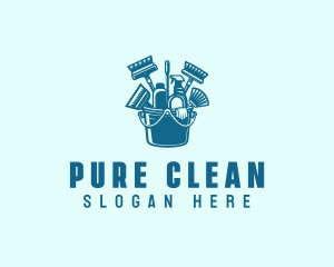 Janitorial Cleaning Bucket logo design