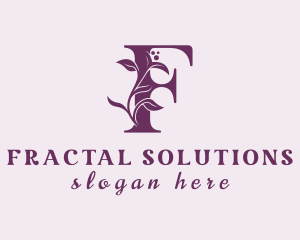 Purple Floral Letter F logo design