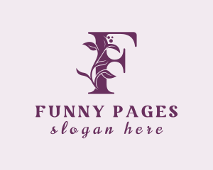 Purple Floral Letter F logo design