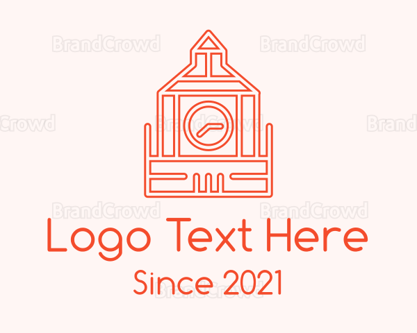 Orange Clock Landmark Logo