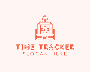 Orange Clock Landmark  logo design