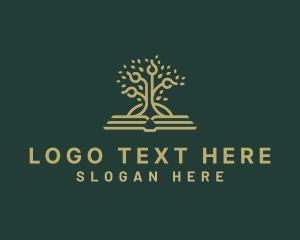 Learning - Book Tree Knowledge logo design