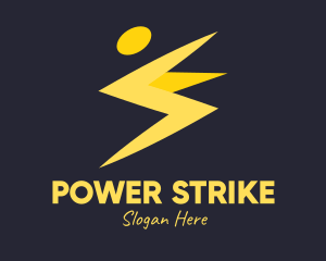 Energized Human Thunderbolt logo design