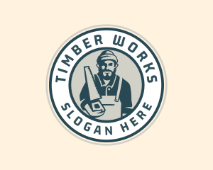 Logger - Carpenter Wood Saw logo design