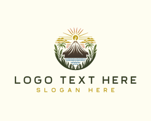 Travel - Sunrise Volcano Travel logo design