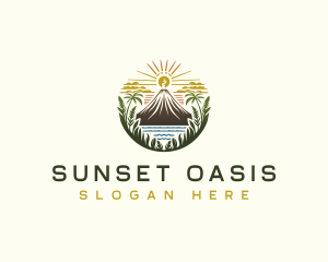 Sunrise Volcano Travel logo design