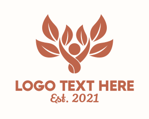 Leaf - Brown Eco Friendly Tree logo design