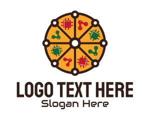 Wagon Wheel - Tech Pizza Pie logo design